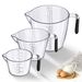 SAWAKE Measuring Jug, 3 Piece Plastic Measuring Jugs Set (1 Litre+500ml+250ml), Measuring Cup Transparent for Kitchen Cooking Baking - Easy to Read Measurements,Cook with Accuracy