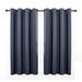 Anjee Eyelet Blackout Thermal Insulated Curtains 2 Panels 46 x 54 inch for Living Room/Bedroom/Nursery with 2 Matching Tie Backs Navy Blue