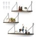 Save 20% - AGSIVO Floating Shelves Wall Mounted,Wood Wall Shelves Rustic Set of 3,Storage Shelves Display Racks Home Decor Wall shelve for Living Room, Office, Bedroom, Bathroom, Kitchen Dark wood