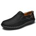 Phefee Mens Comfy Lightweight Round Toe Shoes for Mens Leather Loafer Flats Moccasins Non-Slip Wider Walking Shoes