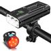 Save £2.00 - OCOOPA Bike Lights Set Rechargeable, 5200mAh USB Bicycle Lights 2400 Lumens Super Bright, 5 Modes LED Bike Lights Front and Back Set, IPX5 Waterproof Headlights Fits All Bicycles