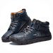 gracosy Mens Winter Warm Boots Upgrade Outdoor PU Leather Ankle Boots Fur Lined Hand Stitching Hiking Chukka Boot Casual Lace Up&Hook Loop Shoe Non-Slip Walk Boots Waterproof Work Shoe
