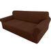 Save £1.85 - Granbest High Stretch Sofa Covers 3 Seater Super Soft Stylish Couch Covers for Dogs Pets Cats Jacquard Spandex Non Slip Sofa Slipcover for Living Room Furniture Protector (3 Seater, Chocolate)