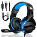Gaming Headset for Xbox One, PS4 Headset with Mic Noise Cancelling Over Ear PC Headphones Stereo Surround with 3.5mm Jack LED Light