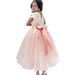 TYHTYM Flower Girl Dress Pageant Wedding Lace Dresses Ball Gown Prom Girl Party Dress Flutter Sleeves White Bridesmaid Dress