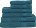 Zimel Homes 6 Piece Towel Set, 100% Ringspun Cotton 500 GSM Super Absorbent, Rayon Trim - 2 Oversized Large Bath Towels 70x140, 2 Hand Towels 50x90, 2 Wash Cloths 30x30 CM (Teal)