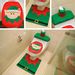 SHATCHI Christmas Elf Toilet Seat Cover and Mat Bathroom Set Festive Xmas Novelty Home Decor Party Accessories 3pcs, Green
