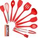 Save 27% - COVVY Home Silicone Kitchen Utensils Set(10 Piece) Heat Resistant Baking & Cooking Utensils Non Stick - Non Scratch Cooking Utensils Kitchen Good Helper(Red)