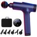 Massage Gun Deep Tissue Percussion Muscle Massager Electric Handheld Body Gun Powerful Portable Fascia Massager Gun for Athletes Ultra Quiet Gun Muscle Relief 6 Professional Heads (Sapphire Blue)