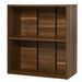 Save £2.60 - HOMCOM Wooden 2 Tier Storage Unit Shelf Bookshelf Bookcase Cupboard Cabinet Walnut