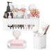 Save £3.00 - TAILI DIY Drill-Free Removable Vacuum Suction Cup Shower Caddy Storage Basket +Toothbrush Holder + Soap Dish, Kitchen Bathroom Bedroom Organizer Set