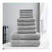 Lions Towels 10 Piece Bale Set - 4 Face 4 Hand 2 Bath Towel - 100% Cotton 450 GSM (Silver)
