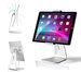 AboveTEK Elegant Aluminum iPad Pro Stand - Swivel iPad Air/Mini Kiosk POS Stand - Two Mount Holders 7"~13" Interactive iOS/Android Tablet Stand for Retail Store Showcase/Office Desk/Kitchen Countertop
