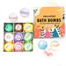 AKIMO 9 Natural Bath Bombs, Handmade Bubble Bath Bomb Set, Rich in Essential Oil, Spa Fizzy Moisturize Dry Skin, Gifts Pack for Women Girls Kids Her Valentines Birthday Anniversary
