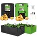DALV 4-Pack Vegetable/Flower/Plant Grow Bags& Fabric Raised Garden Bed, Aeration Fabric Pots with Handles (Black+Green), Come with 4 Pcs Plant Labels &Garden shovel (10 Gallon)