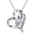 Save 20% - Women Silver Heart Necklace, AEONSLOVE 925 Sterling Silver Pendant Necklace Vintage Rose With Chain I Love You for always and Forever Infinity Jewellery Gifts For Woman Wife Mum