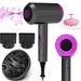 Ionic Hair Dryer Woman 2000W Professional Negative Ion Blow Dryer Fast Drying HairDryer Hot/Cold Constant Temperature Hair Care 3 Heat Settings, 2 Nozzles with 1 Diffuser for Curly Hair, Women