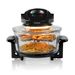 Save 47% - Tower T14001 Health Halogen Low Fat Air Fryer with Removable Glass Bowl, Extender Ring, Recipe Book, 1300W, 17 Litre, Black