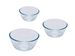 Pyrex – 8023509 – 3 Pieces; Glass Mixing Bowls / Salad Bowl – 0.5 L; 1 L; 2 L – Borosilicate Glass – Heavy Duty – Made in France