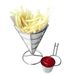 Wifehelper Plating French Fries Stand Buffet Cone Snacks Display Stand Fries Baskets, Cone Snack Fried Chicken Display Rack Fries Foods Stand Holder Fry Chips Metal Wire Basket(Single Cup)