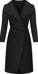 Womens Long Belt Pocket Open Coat Ladies Celebrity Waterfall Jacket Cape 8-14