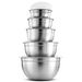 Save £2.00 - Premium Stainless Steel Mixing Bowls with Airtight Lids (Set of 5) Nesting Bowls for Space Saving Storage, Easy Grip & Stability Design Mixing Bowl Set Versatile for Cooking, Baking & Food Storage