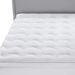 Bedsure Mattress Cover Double Bed with Fitted Skirt (Up to 45cm Deep Pocket) - Breathable Washable Quilted Mattress Cover - Overfilled Mattress Protector, 135×190+38cm