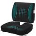 Save £3.00 - Memory Foam Car Seat Cushion and 3D Mesh Lumbar Support Pillow, Coccyx Orthopedic Seat Cushion for Office Chair Lumbar Support Back Pillow for Reliving Lower Back Pain Tailbone Pain & Sciatica Black