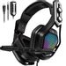 Mpow Iron Gaming Headset with Mic, Immersive 7.1 Surround Sound with Noise Cancellation, Gaming Headphone with in-line Control with RGB Light for PS4/Xbox One/Switch/PC