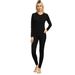 WISMURHI Women's Micromodal Thermal Underwear Low Collar Invisible Long Johns Winter Base Layering Set