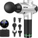 SEFON Massage Gun 20 Speeds Deep Tissue Percussion Massager Gun LED Touch Screen Handheld Electric Body Massager Professional 6 Heads Silent Brushless Motor Muscle Pain Relief (Silver)