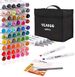60 Colors Drawing Alcohol Based Markers Set, Permanent Dual Tips Art Markers with Carrying Case for Adults, Artists, Kids Coloring, Sketching, Illustration with 2 Highlighters + 1 Hook Line Pen