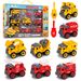 Ucradle Construction Vehicles Toys, 8pcs Engineering Vehicle Set, Including Trucks Excavator Cement Truck Dumper, Toddler Car Toys Set Educational Gift Set For Kids Aged 3 4 5 ( Yellow )