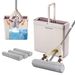 Sponge Mop with 3 Replacement Sponge Heads Super Absorbent Mop and Buckets Sets for Hardwood Floor Cleaning Masthome