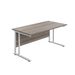 Save 25% - Office Hippo Professional Cantilever Office Desk, Wood, Grey Oak, White Frame, 160 x 80 x 73 cm