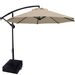 ABCCANOPY Patio Umbrellas Cantilever Umbrella Offset Hanging Umbrellas 9 FT Outdoor Market Umbrella with Crank & Cross Base for Garden, Deck, Backyard, Pool and Beach, 12+ Colors,Khaki