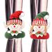E-More 2 Pack Christmas Curtain Tiebacks, Xmas Elf Curtain Buckles Curtain Clips Curtain Tie Backs Window Strap Buckle Holder Window Home Decoration Ornaments
