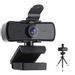 FEIMUOSI Webcam with Microphone,2K HD Streaming Webcam with Privacy Cover and tripod USB Plug and Play for PC Laptop for VideoCalling Recording Conferencing Supports Gaming