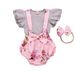 Shiningbaby Baby Girl Outfits Newborn Clothes Sets T-Shirt Top Knitted Romper Toddler Jumpsuit Floral Pant with Headband