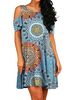 HAOMEILI Women's Cold Shoulder Tunic Top T-Shirt Casual Swing Dress with Pockets