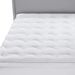 Bedsure Mattress Cover Euro Single with Fitted Skirt (Up to 45cm Deep Pocket) - Breathable Washable Quilted Mattress Cover - Overfilled Mattress Protector, 90×200+38cm