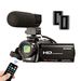 Video Camera Camcorder MELCAM 1080P 30FPS 24MP 3.0 Inch Screen Digital Camera with Microphone and Remote Control and 2 Rechargeable Batteries Webcam Recorder