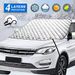 Airsnigi Car Windscreen Frost Cover, 4 Layers Waterproof Magnetic Snow Cover with Mirror Covers and Windproof Elastic Hooks, Breathable Windshield Snow Ice Cover Dust Sun Protector Large (180×116 cm)