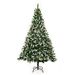 Save 32% - GIGALUMI 1.8m/6ft Fold-Out Artificial Christmas Tree Retractable Xmas Tree with snow and real pine cones Indoor Decoration Pine Tree