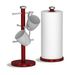 Save 24% - Morphy Richards Accents Kitchen Roll Holder and Mug Tree Set, Stainless Steel, Red, Standard