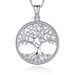 Tree of Life Necklace,Sterling Silver Necklace for Women,Tree of Life Pendant Charm 18" Chain,Family Tree Pendant Necklace Jewelry Birthday Gifts for Mother Grandma(with Fine Jewelry Box)