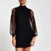 Save 74% - Black long sleeve high neck bodycon dress