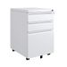 Homfa Mobile File Cabinet 3 Drawers Filing Pedestal for A4 Document Full Assembled Steel Office Cabinet with Lock Wheels 39x48x60cm White