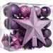 Save 39% - WeRChristmas Shatterproof Baubles with Tree Topper and Garland, 42-Piece - Purple/Pink/Silver
