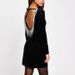 Save 57% - Black velvet diamante trim long sleeve dress